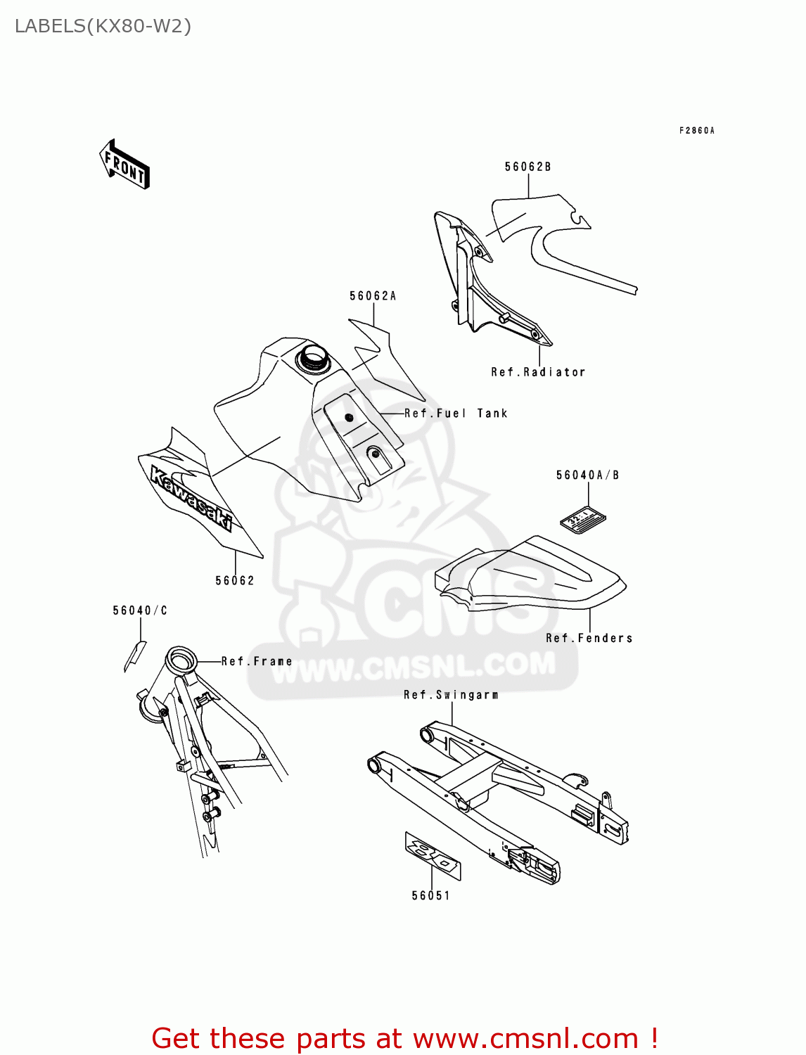 LABELS(KX80-W2) KX80-W2 1999 USA CANADA