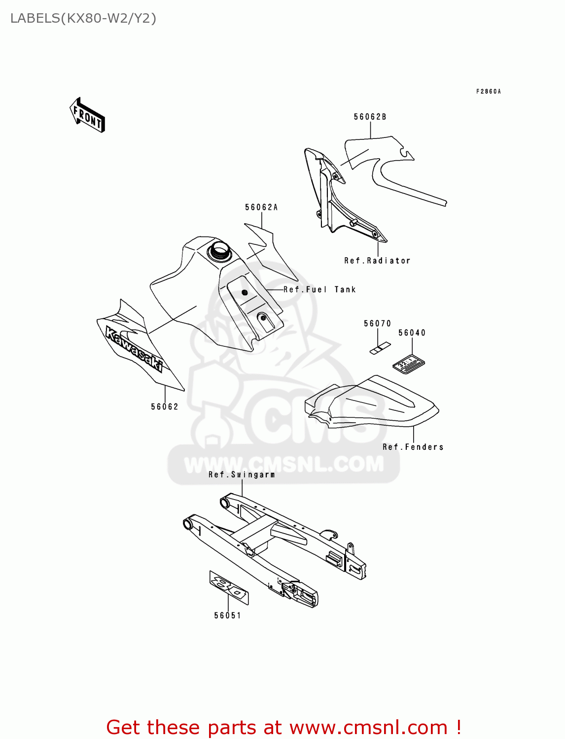 LABELS(KX80-W2/Y2) KX80-W2 KX80II 1999 EUROPE