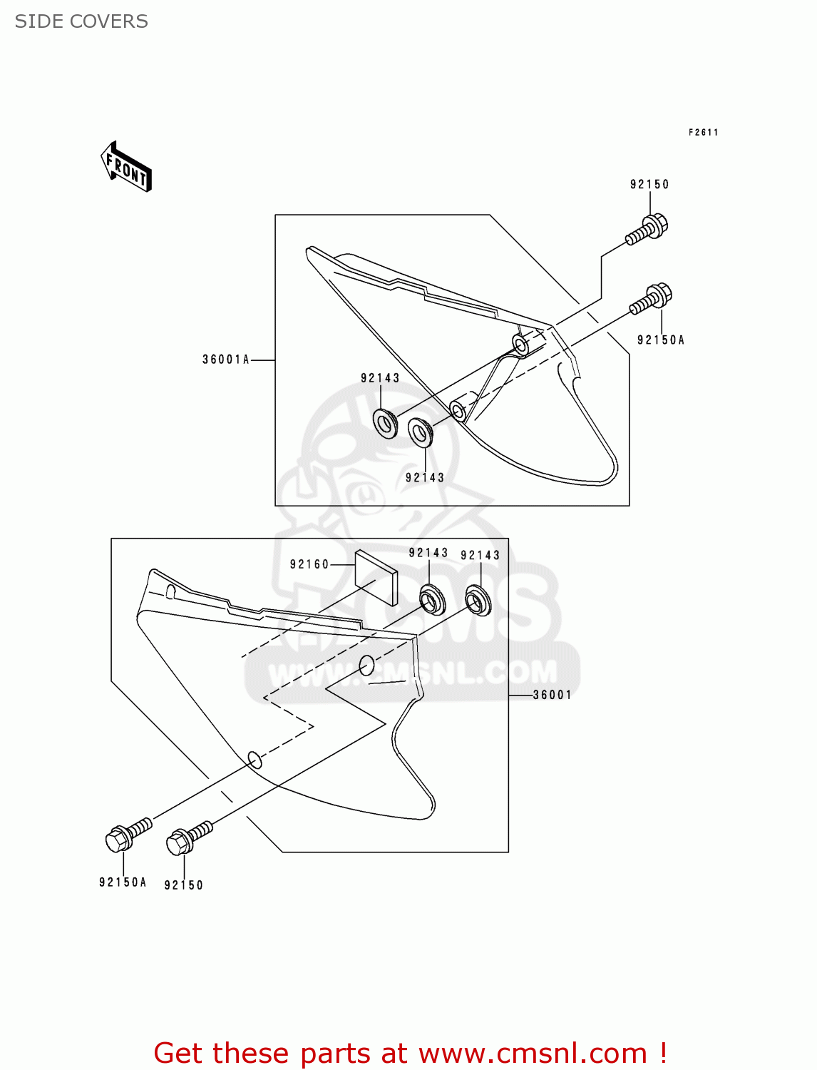 SIDE COVERS KX80-W3 2000 USA CANADA
