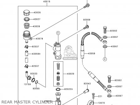 REAR MASTER CYLINDER - KX80-W3 2000 USA CANADA