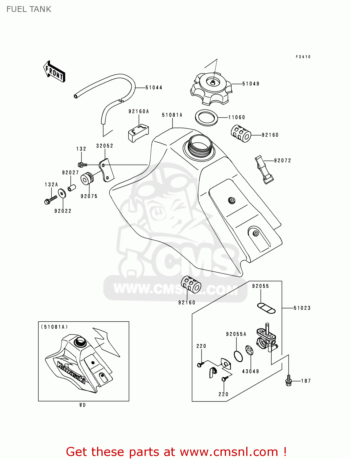 FUEL TANK KX80-W3 KX80II 2000 EUROPE AS