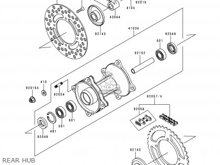 REAR HUB - KX80-W3 KX80II 2000 EUROPE AS