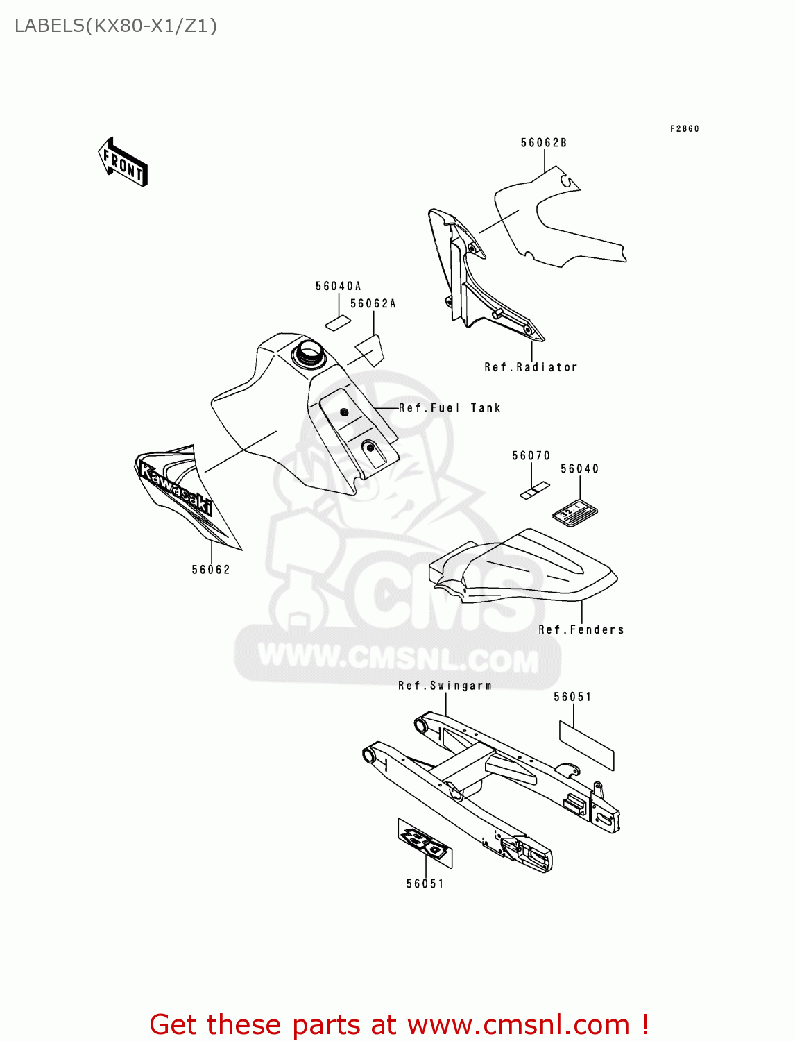 LABELS(KX80-X1/Z1) KX80-X1 KX80II 1998 EUROPE AS