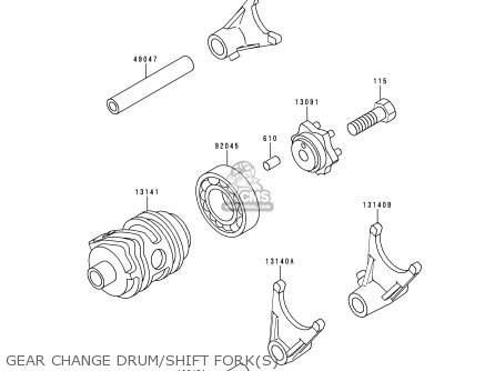 GEAR CHANGE DRUM/SHIFT FORK(S) - KX80-X2 KX80II 1999 EUROPE AS