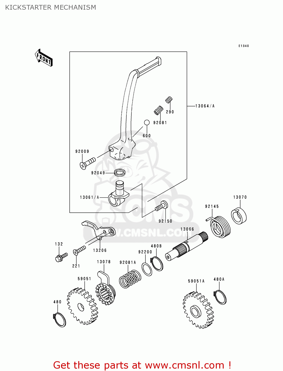 KICKSTARTER MECHANISM KX80-Y1 KX80II 1998 EUROPE AS