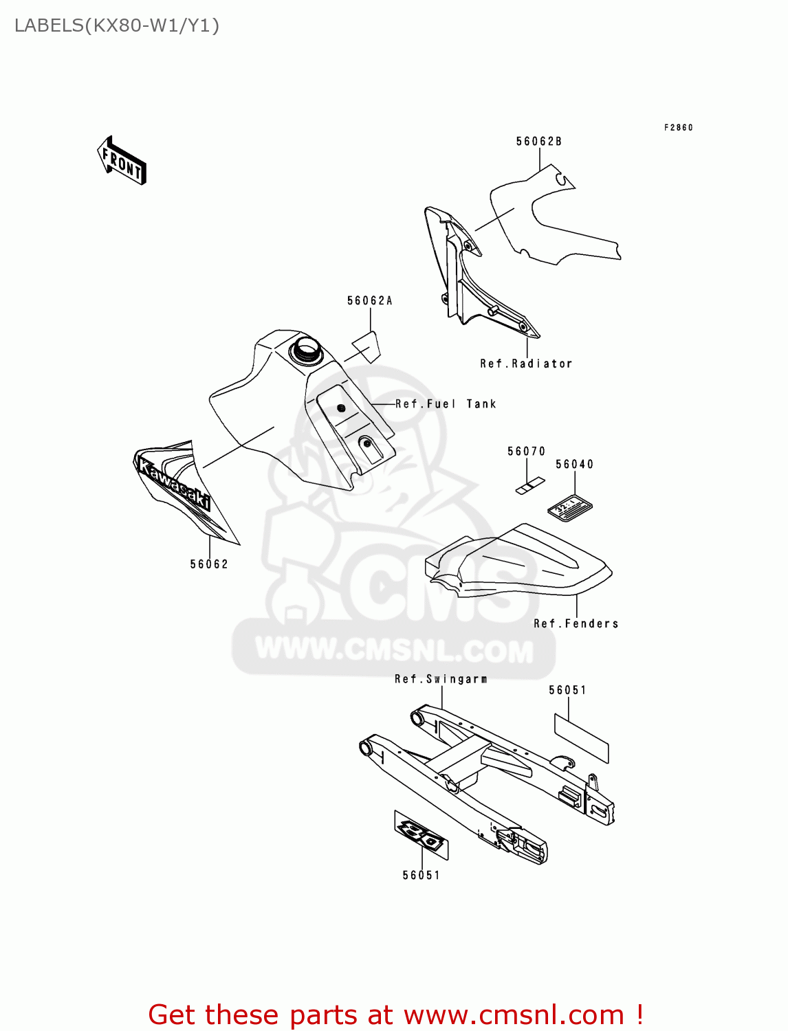 LABELS(KX80-W1/Y1) KX80-Y1 KX80II 1998 EUROPE AS
