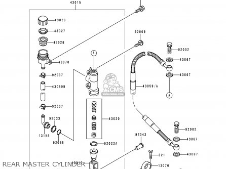 REAR MASTER CYLINDER - KX80-Y1 KX80II 1998 EUROPE AS