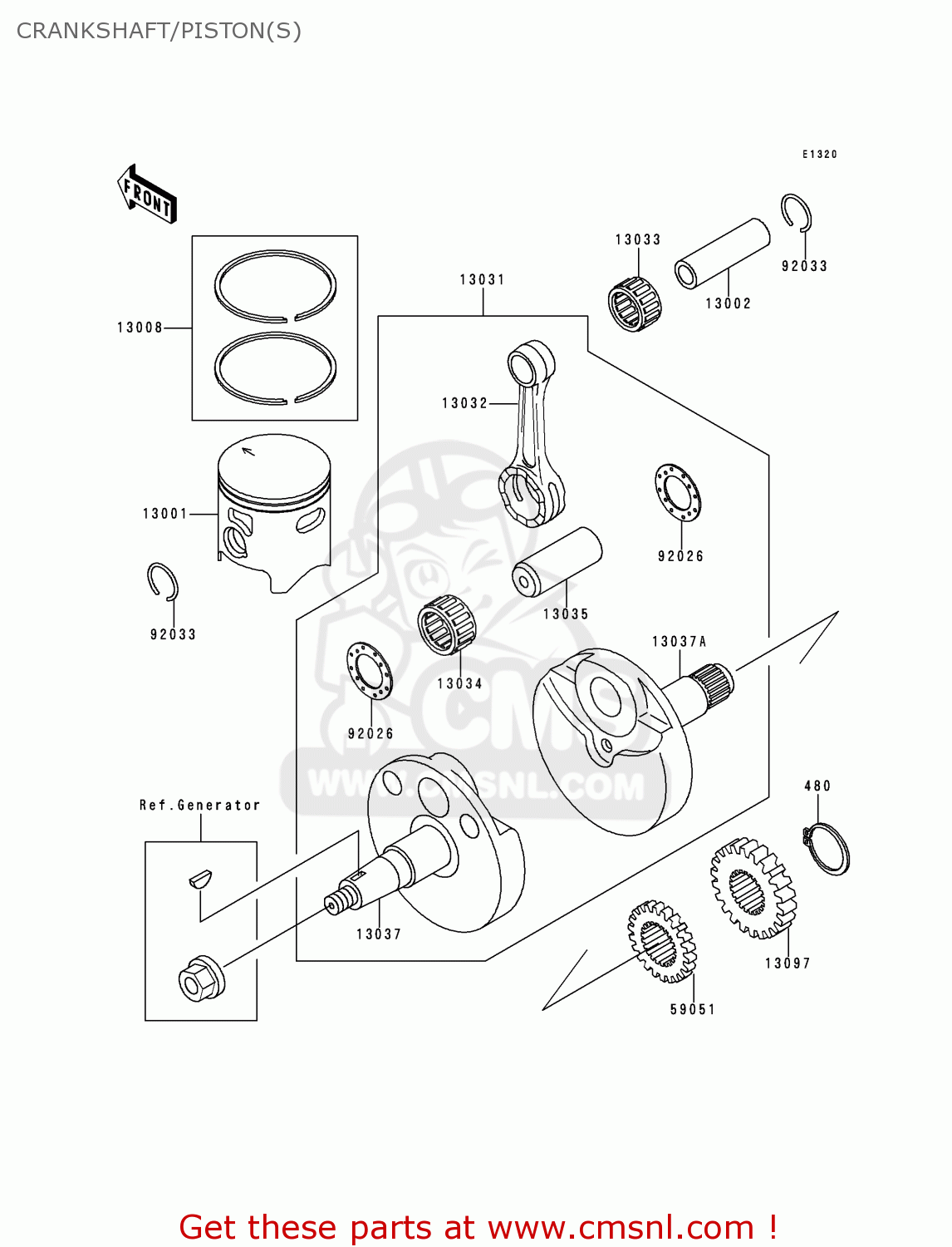 CRANKSHAFT/PISTON(S) KX80-Y2 KX80II 1999 EUROPE
