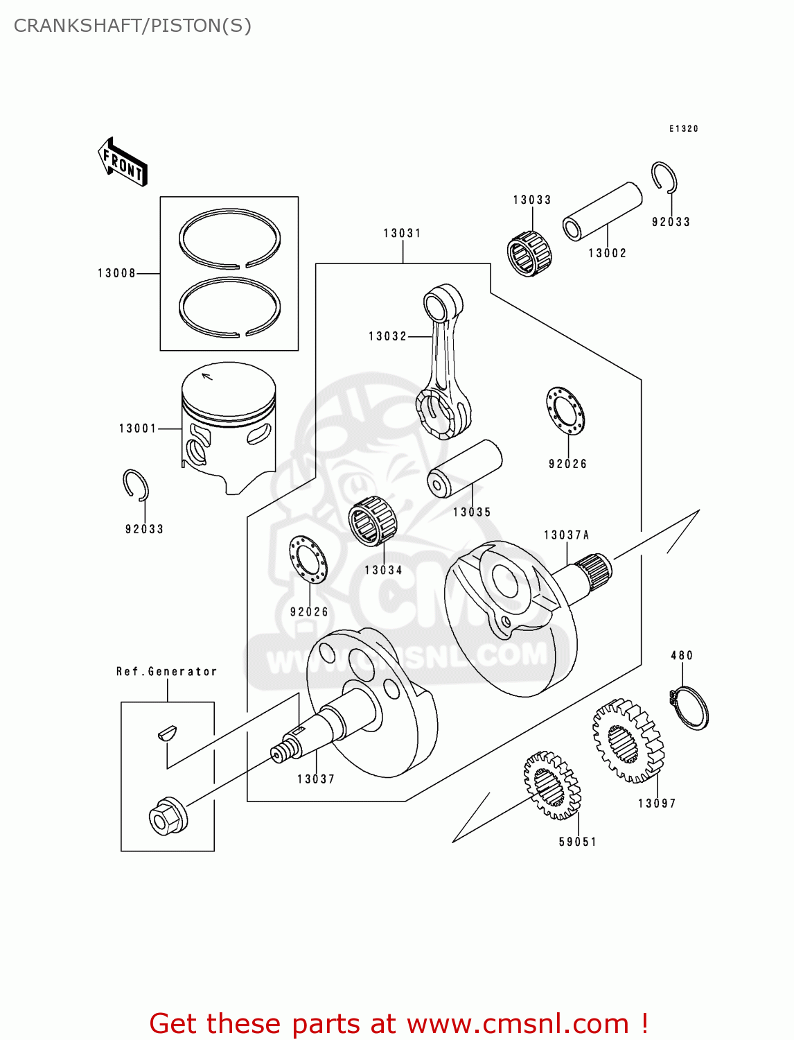CRANKSHAFT/PISTON(S) KX80-Y3 KX80II 2000 EUROPE AS