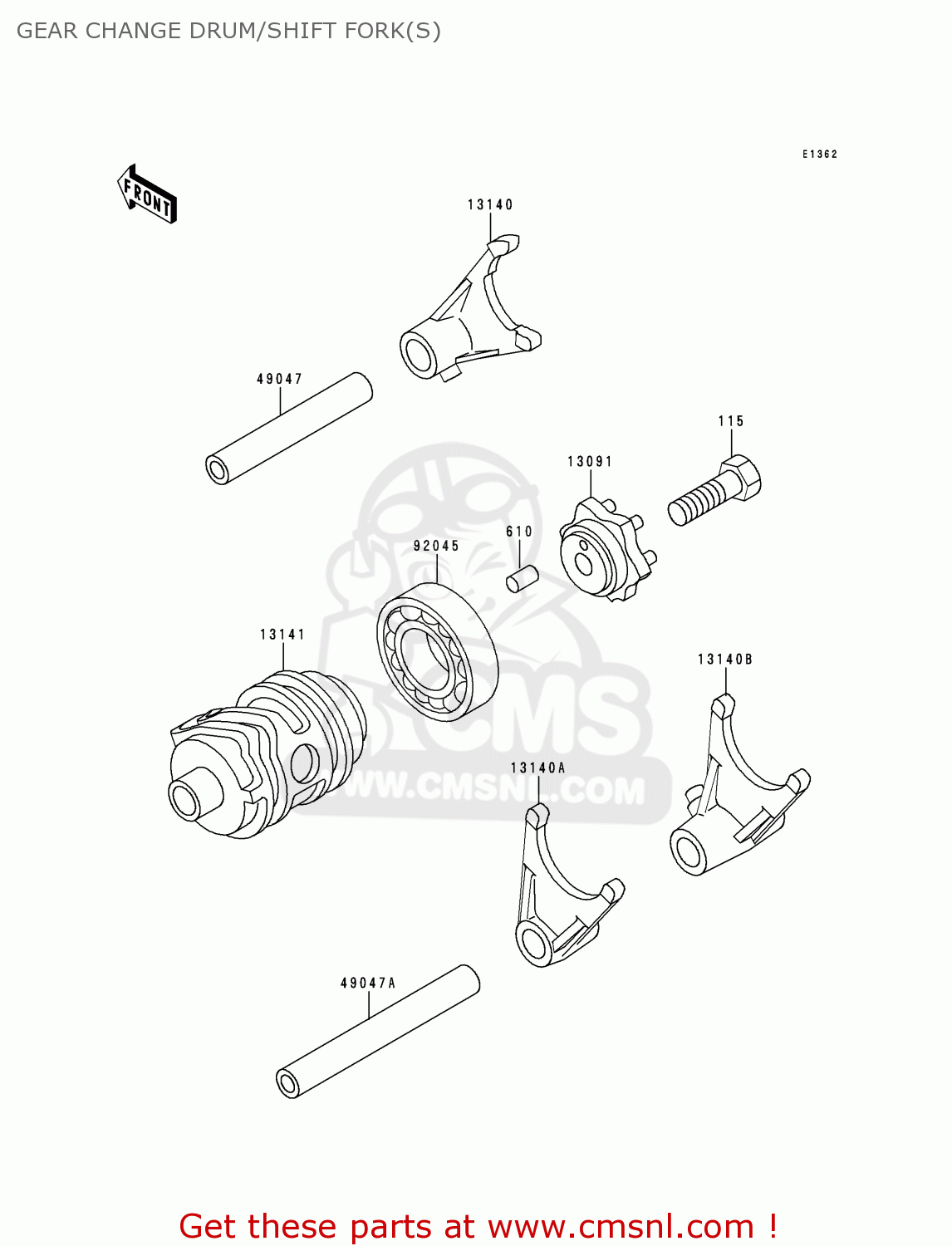GEAR CHANGE DRUM/SHIFT FORK(S) KX80-Y3 KX80II 2000 EUROPE AS