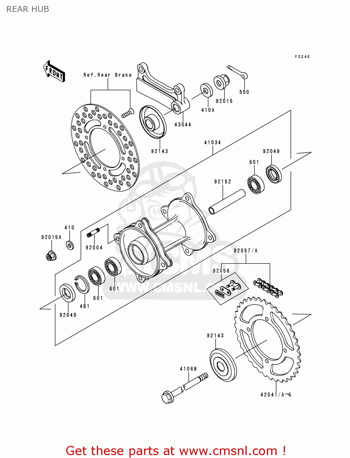 REAR HUB KX80-Y3 KX80II 2000 EUROPE AS