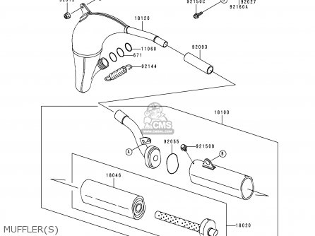MUFFLER(S) - KX80-Y3 KX80II 2000 EUROPE AS