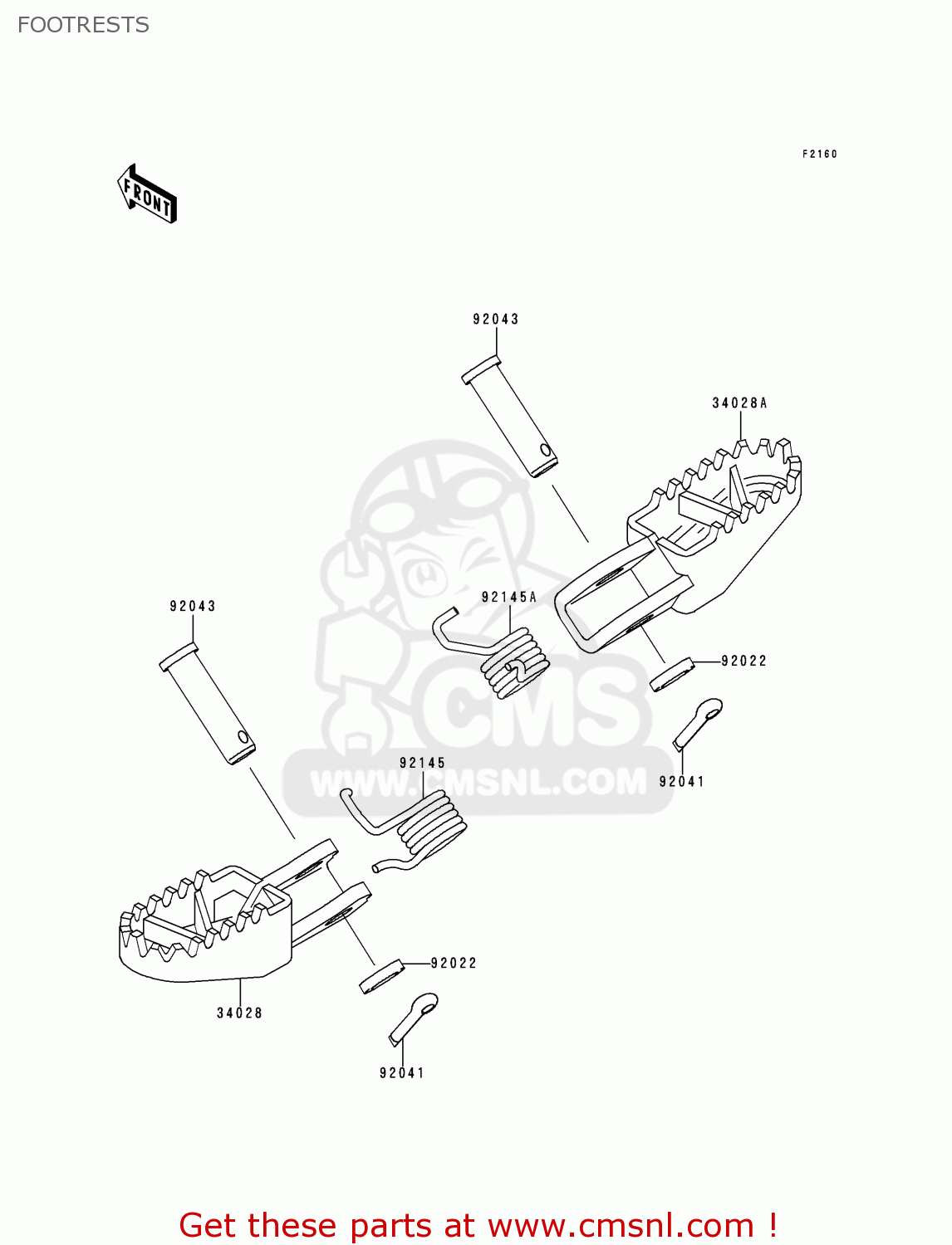 FOOTRESTS KX80-Z1 KX80II 1998 EUROPE