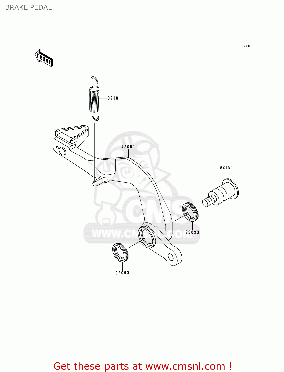 BRAKE PEDAL KX80-Z1 KX80II 1998 EUROPE
