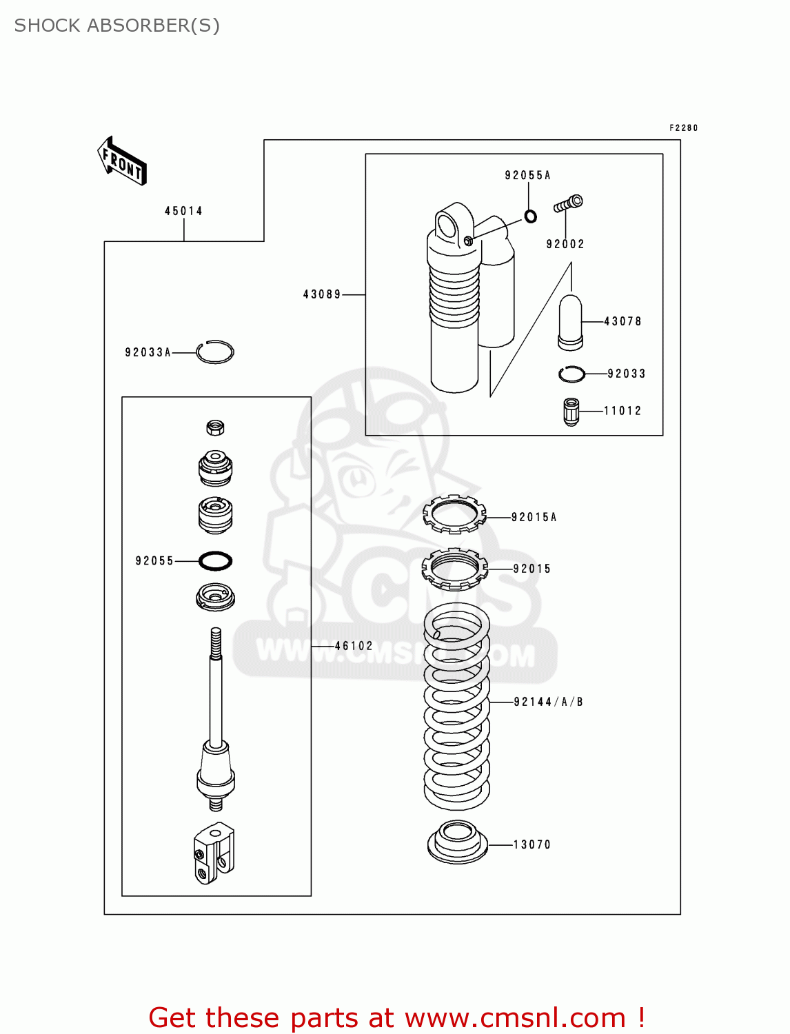 SHOCK ABSORBER(S) KX80-Z2 KX80II 1999 EUROPE