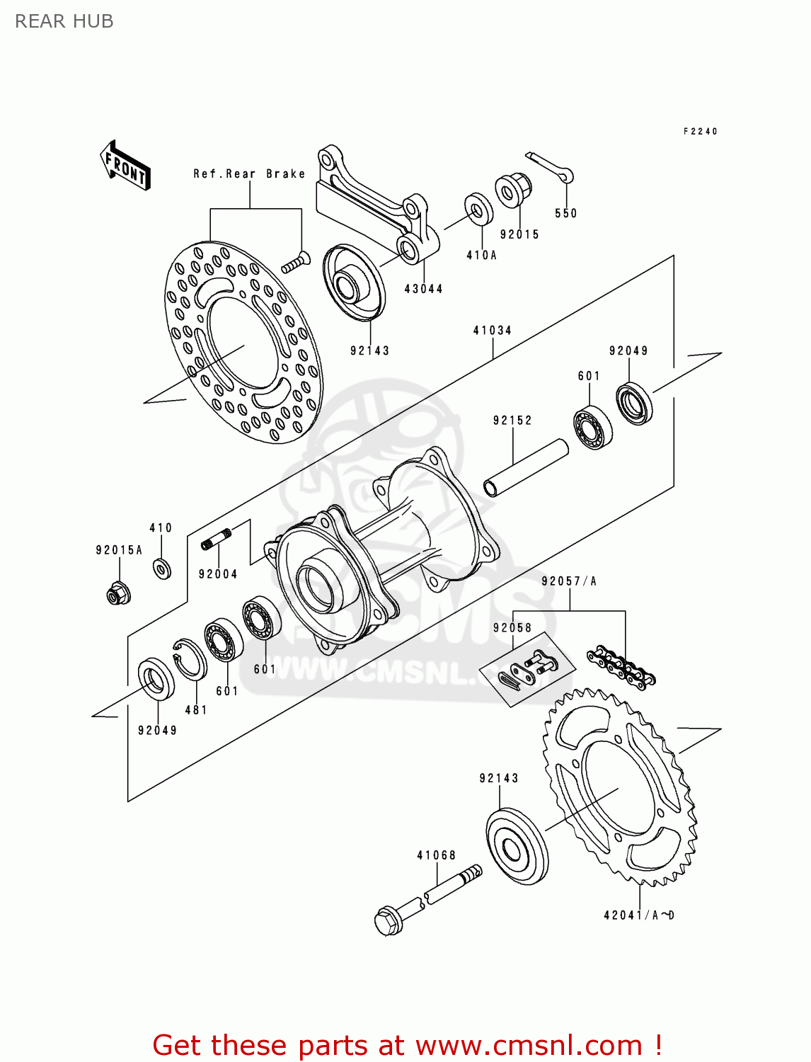 REAR HUB KX80-Z3 KX80II 2000 EUROPE AS