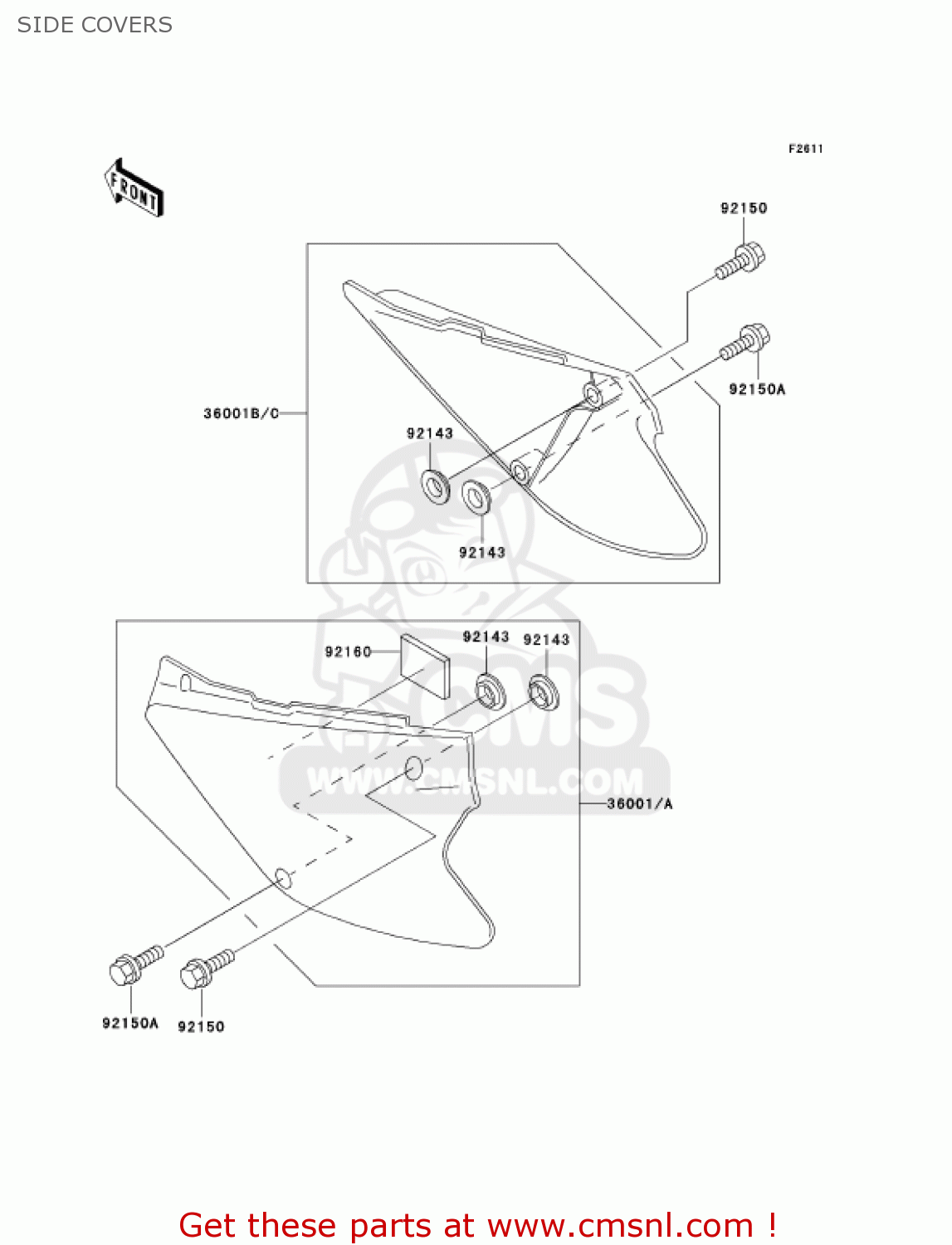 SIDE COVERS KX85-A1 KX85 2001 USA CANADA