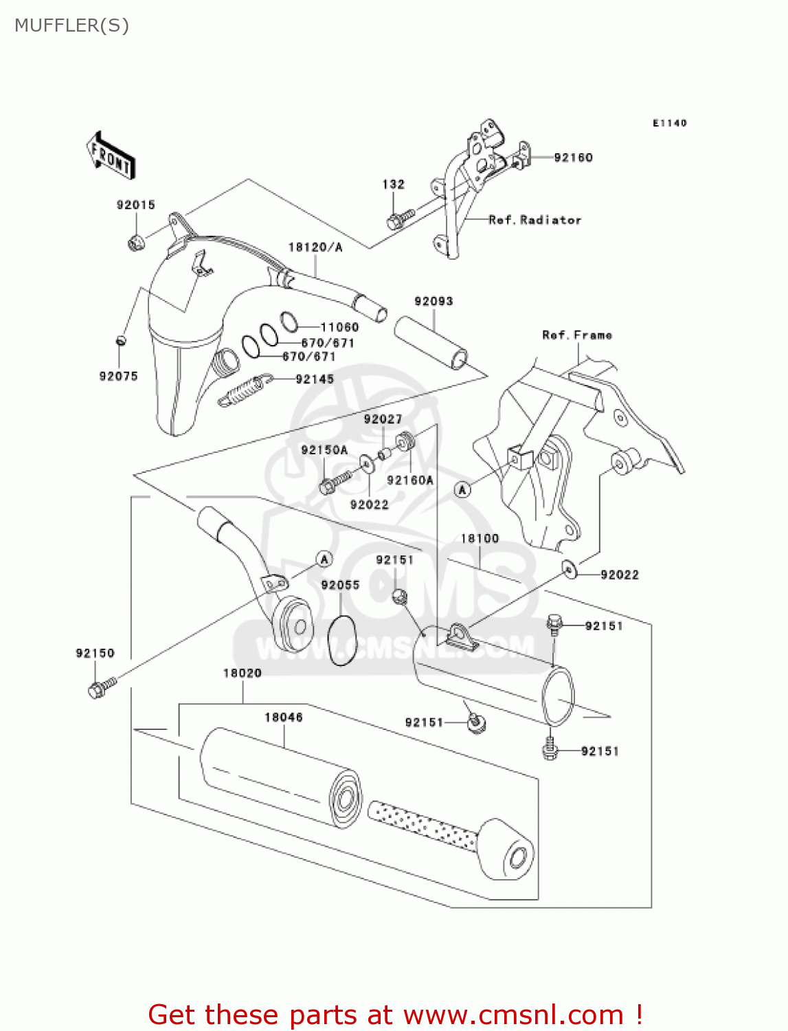 MUFFLER(S) KX85-A1 KX85 2001 USA CANADA
