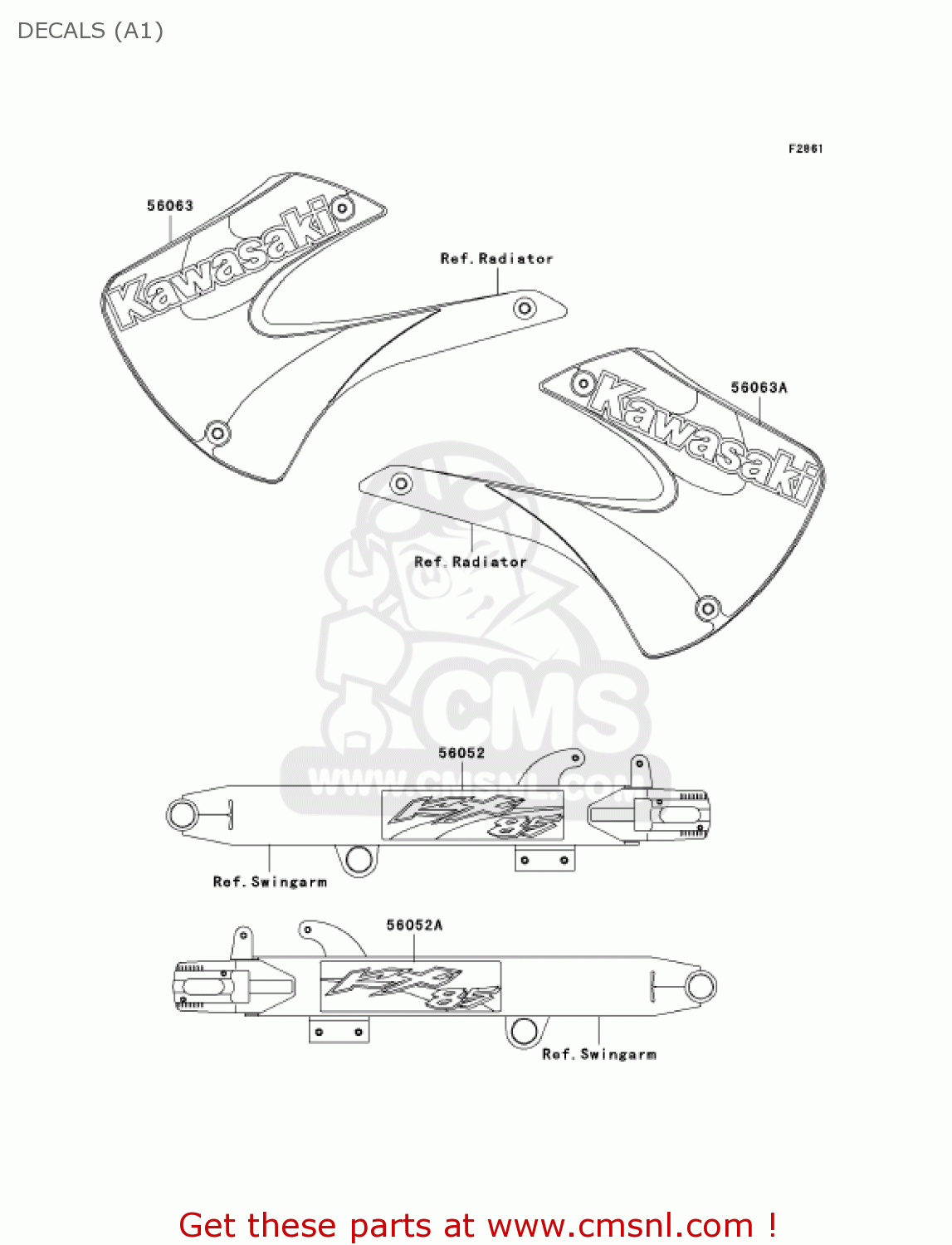 DECALS (A1) KX85-A1 KX85 2001 USA CANADA