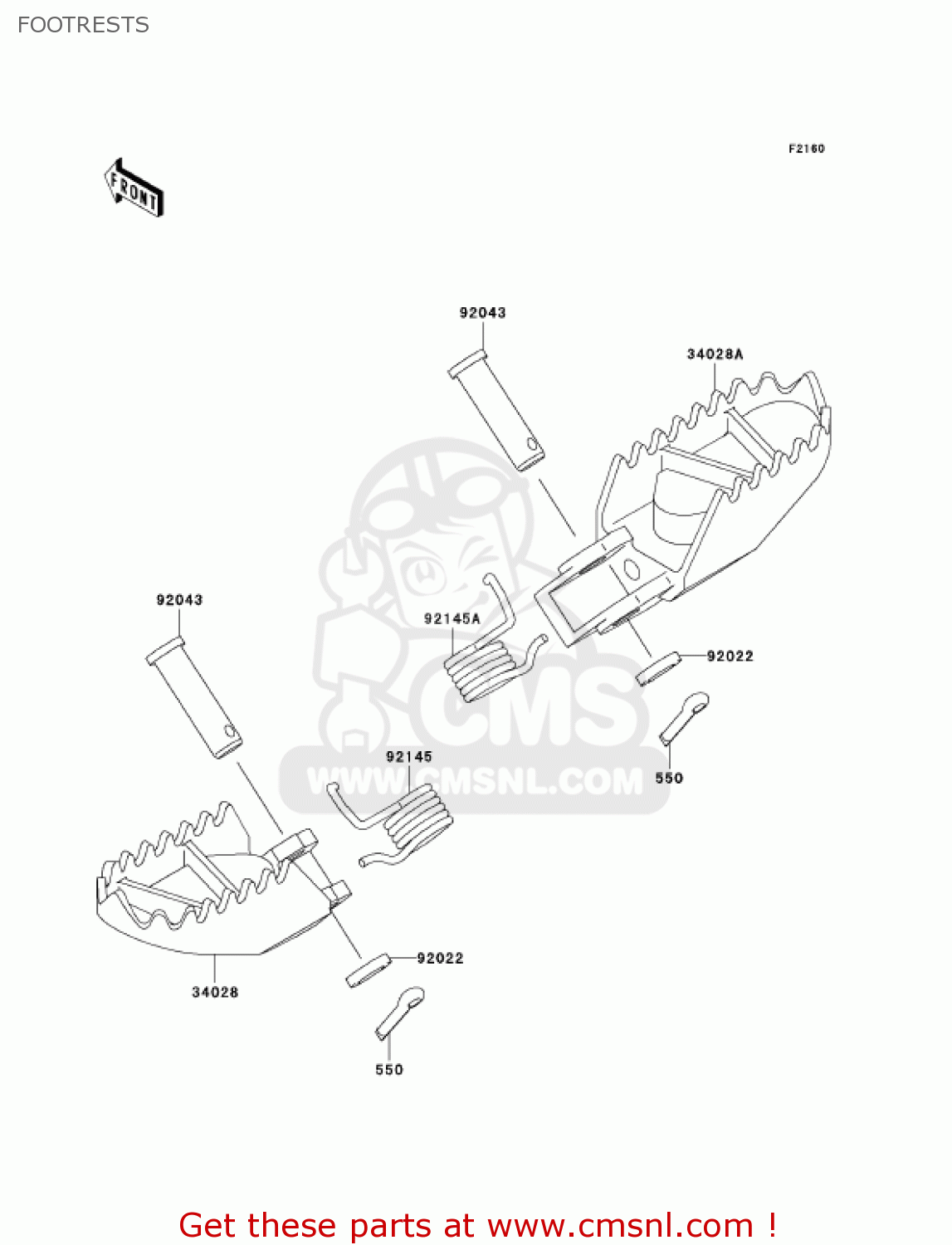 FOOTRESTS KX85-A2 KX85 2002 USA CANADA