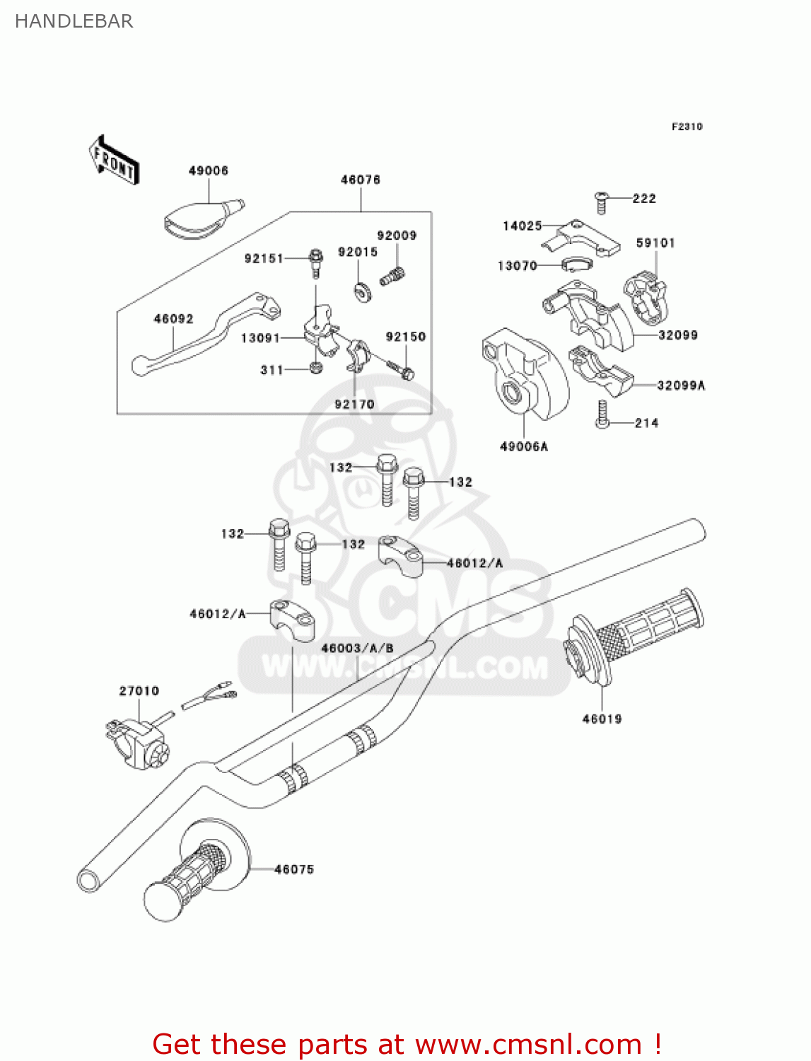 HANDLEBAR KX85-A2 KX85 2002 USA CANADA