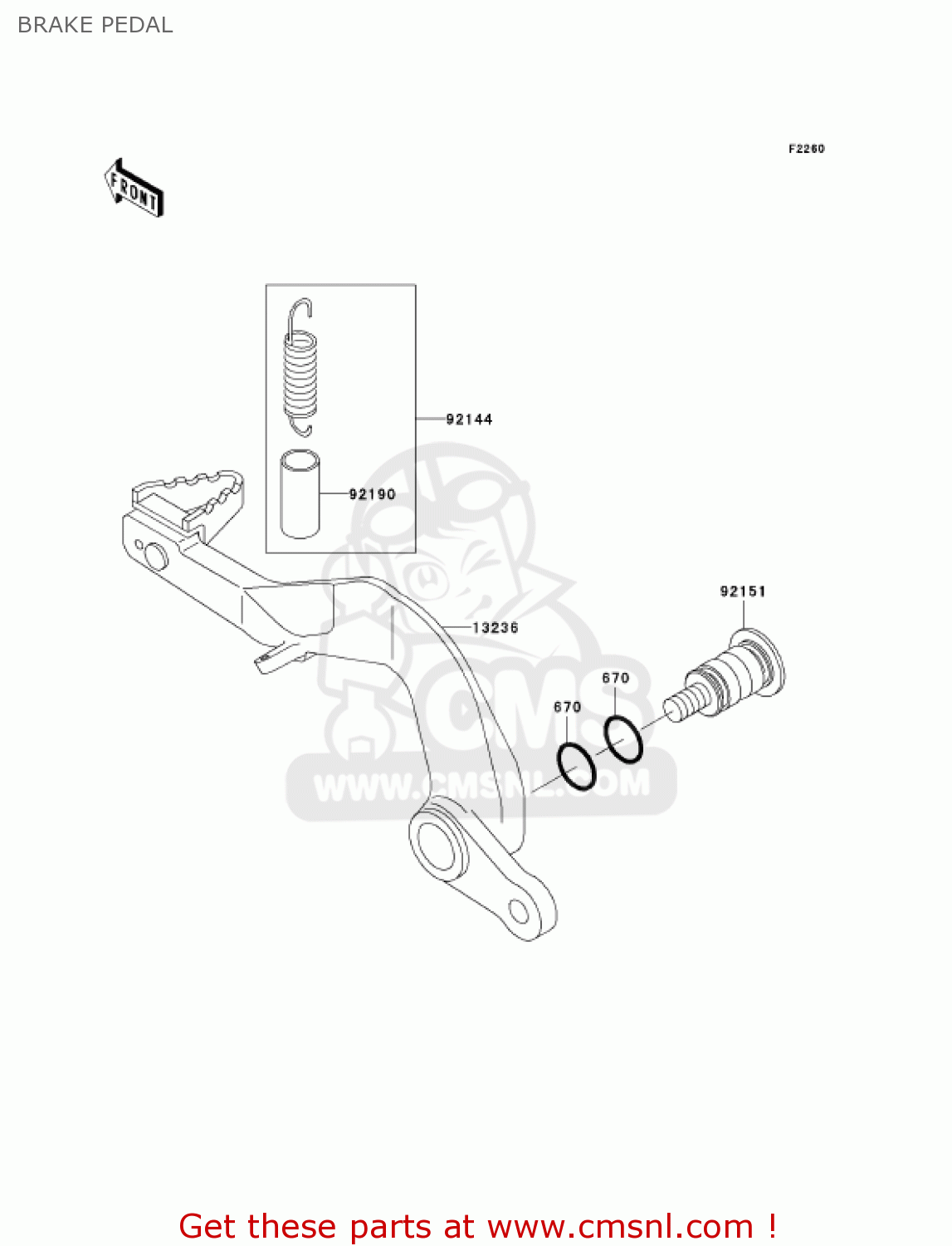 BRAKE PEDAL KX85-A2 KX85 2002 USA CANADA