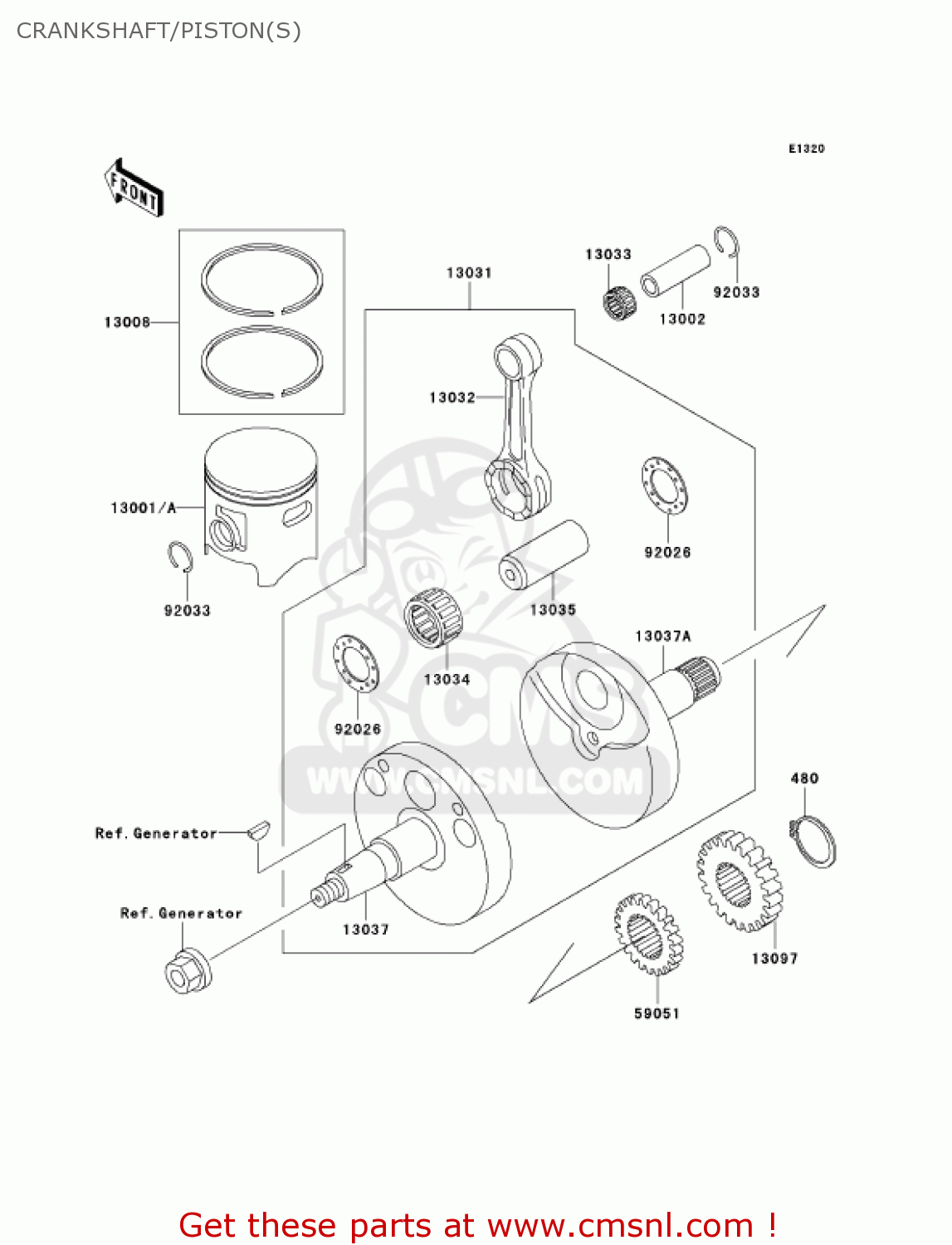 CRANKSHAFT/PISTON(S) KX85-A2 KX85 2002 USA CANADA