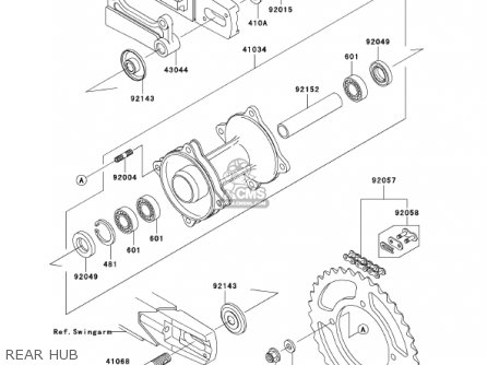 REAR HUB - KX85-A2 KX85 2002 USA CANADA