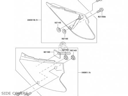 SIDE COVERS - KX85-A2 KX85 2002 USA CANADA