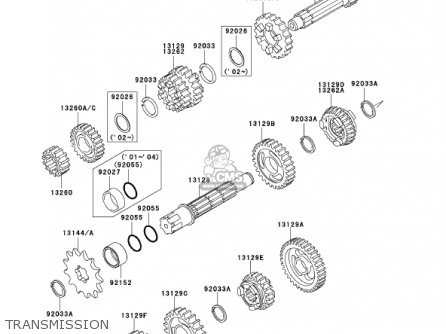 TRANSMISSION - KX85-A2 KX85 2002 USA CANADA