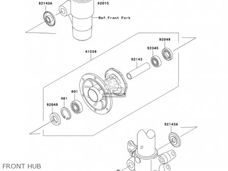 FRONT HUB - KX85-A2 KX85 2002 USA CANADA