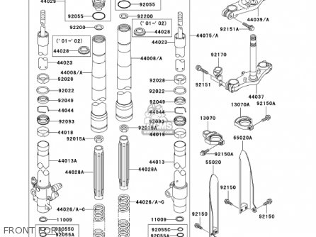 FRONT FORK - KX85-A2 KX85 2002 USA CANADA