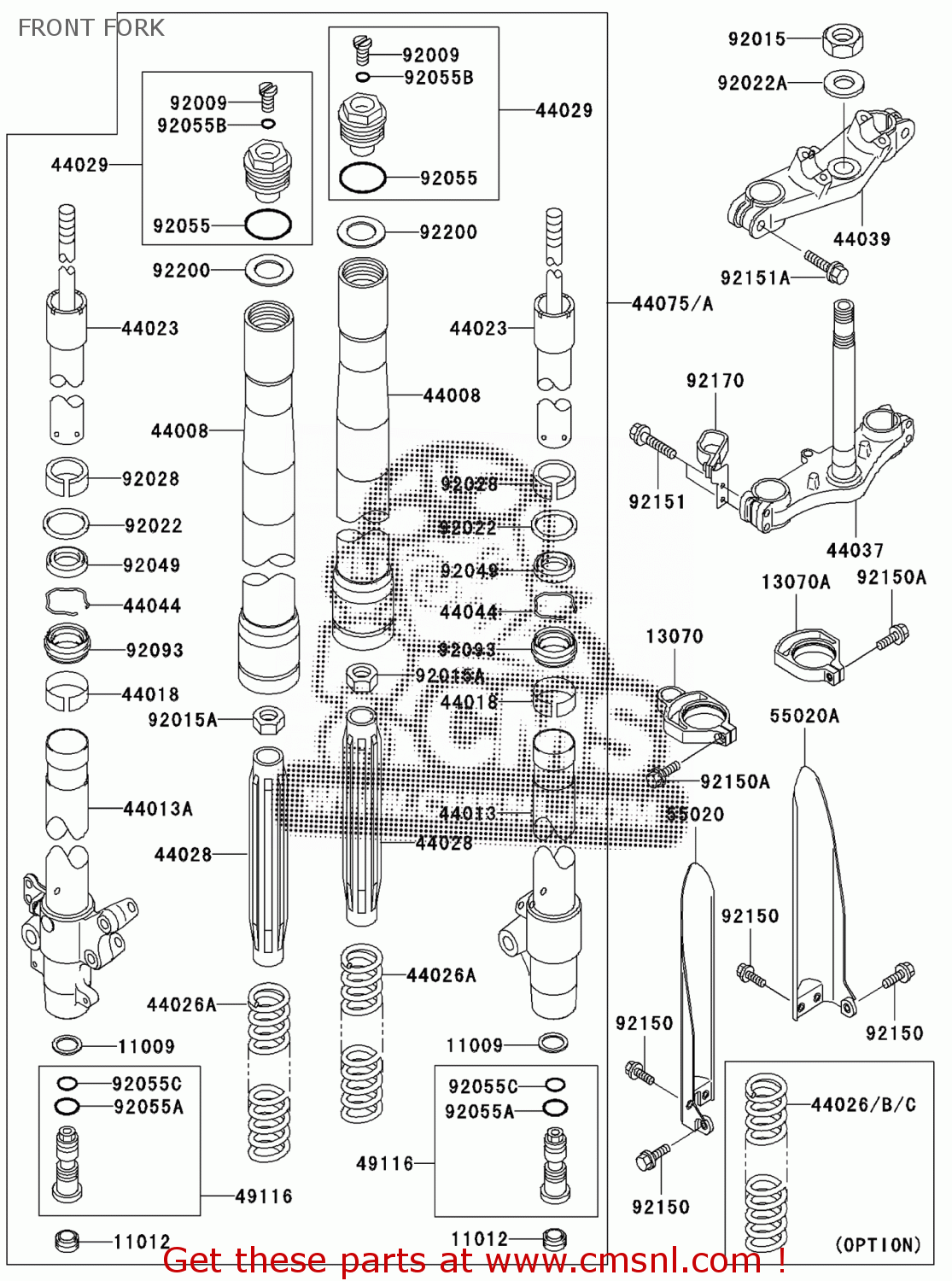 Kawasaki KX85A3 2003 EUROPE FRONT FORK buy original FRONT FORK