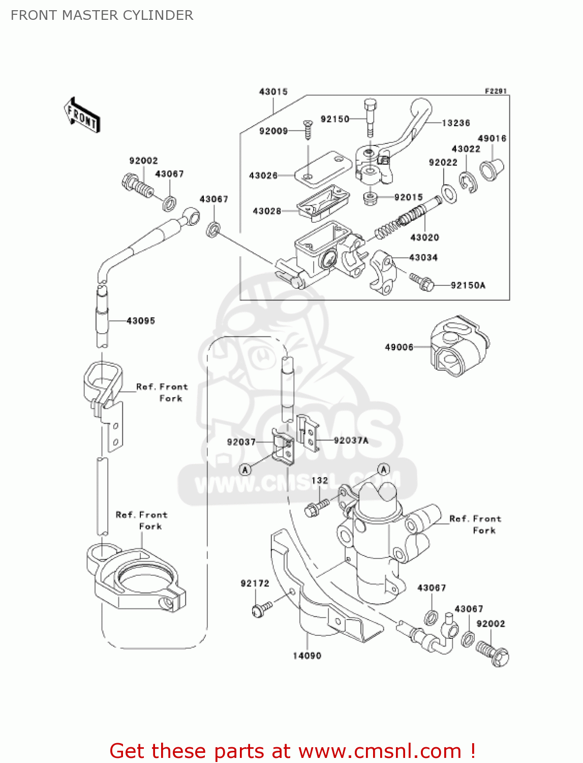 Kawasaki KX85A3 KX85 2003 USA CANADA FRONT MASTER CYLINDER buy