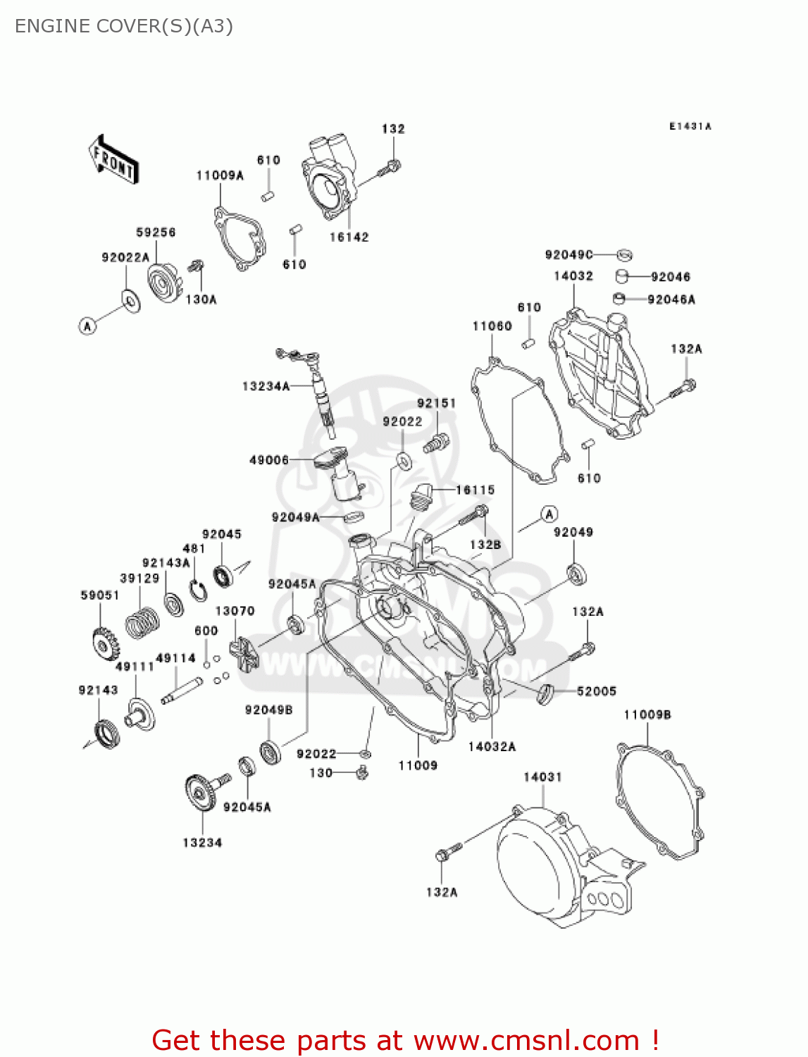 ENGINE COVER(S)(A3) KX85-A3 KX85 2003 USA CANADA
