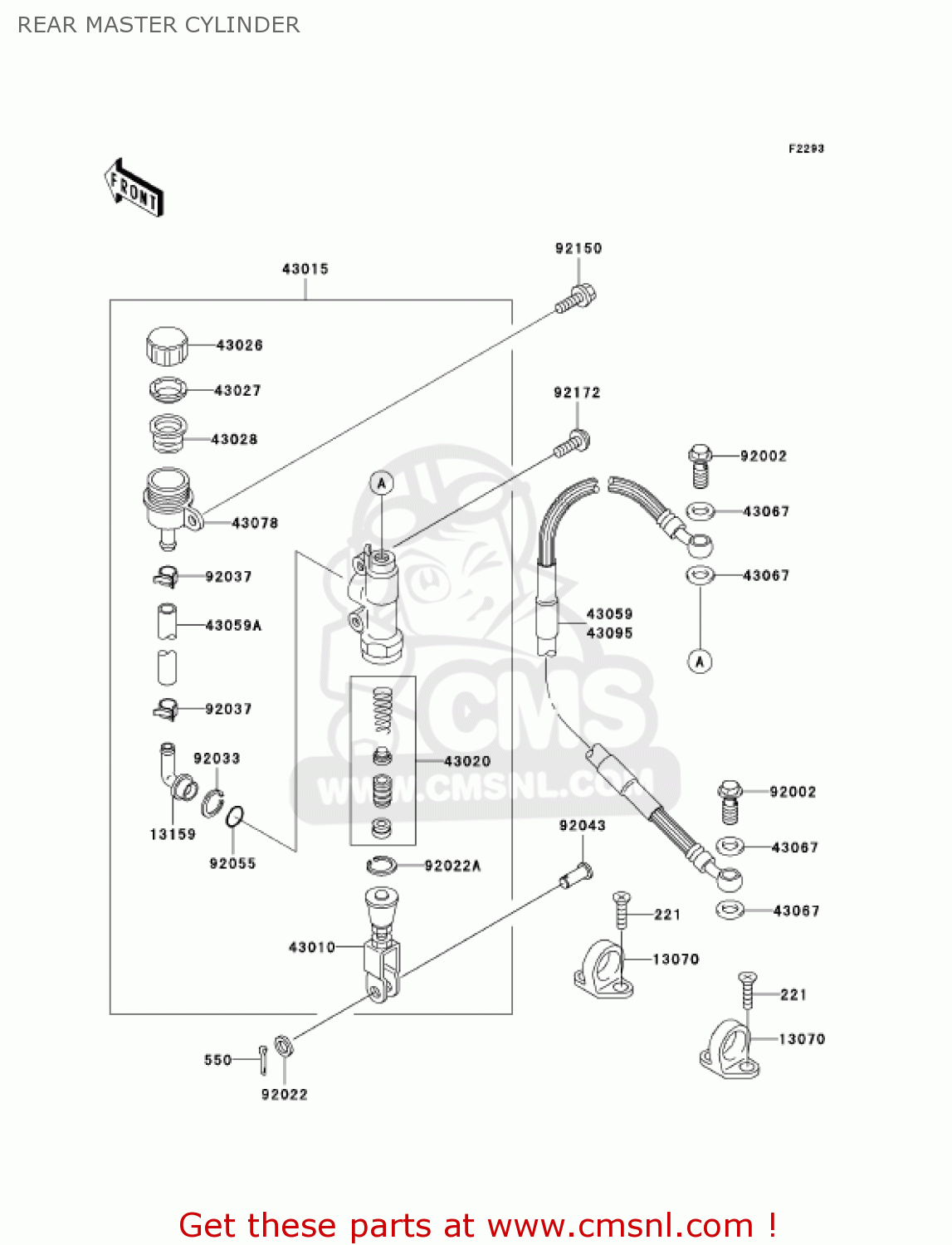 REAR MASTER CYLINDER KX85-A3 KX85 2003 USA CANADA