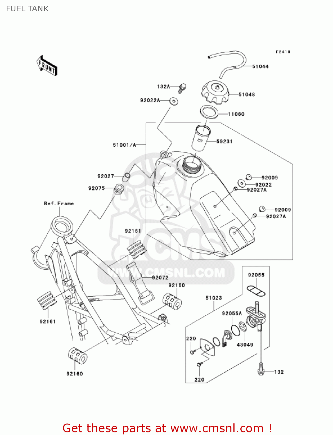 FUEL TANK KX85-A3 KX85 2003 USA CANADA