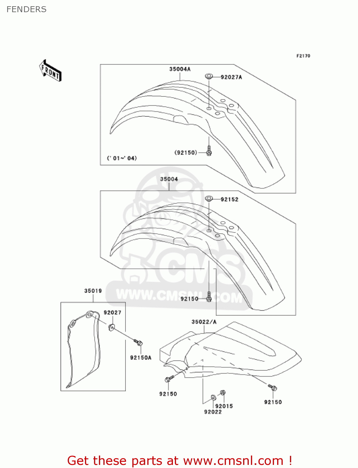 FENDERS KX85-A3 KX85 2003 USA CANADA