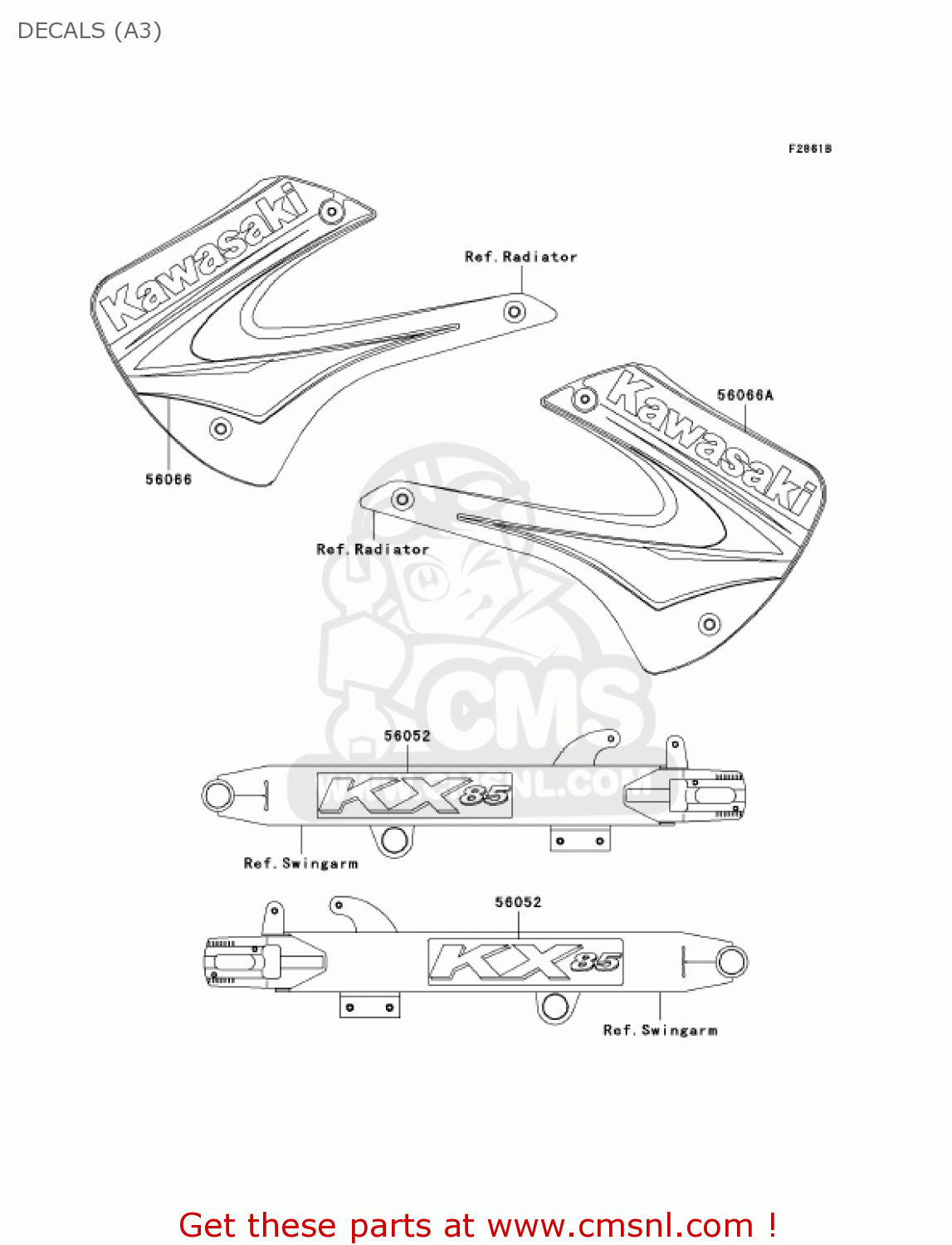 DECALS (A3) KX85-A3 KX85 2003 USA CANADA