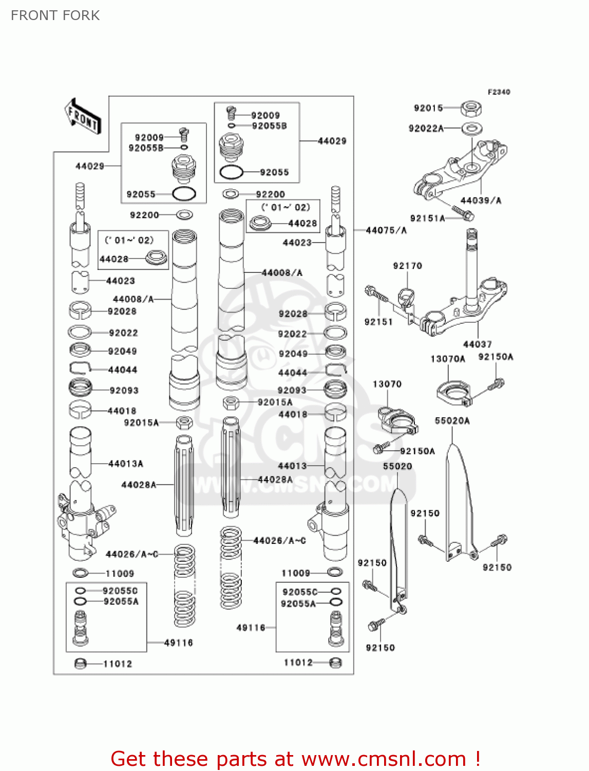 FRONT FORK KX85-A3 KX85 2003 USA CANADA