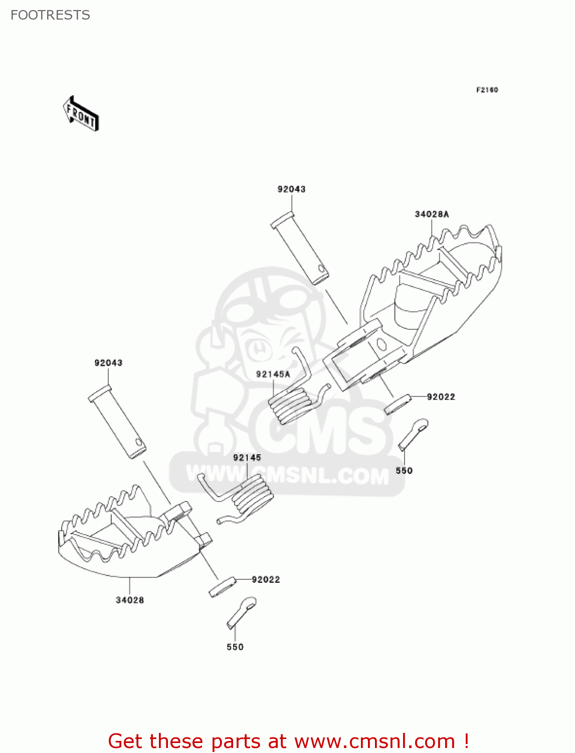 FOOTRESTS KX85-A4 KX85 2004 USA CANADA