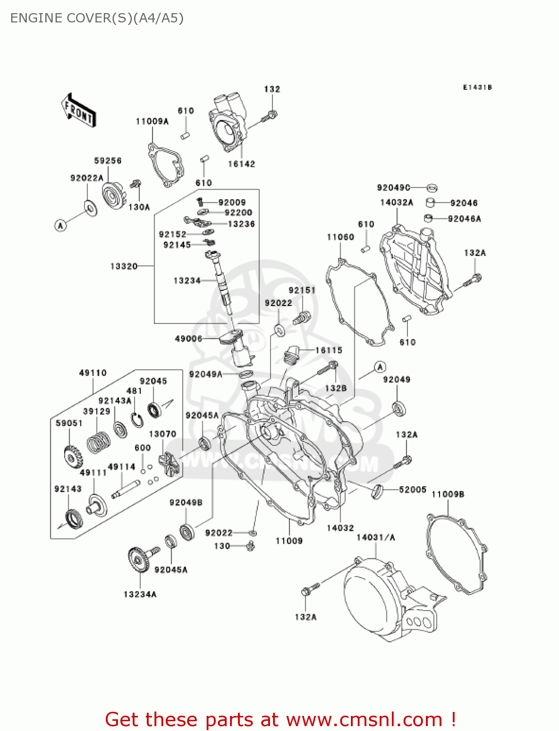 ENGINE COVER(S)(A4/A5) KX85-A4 KX85 2004 USA CANADA
