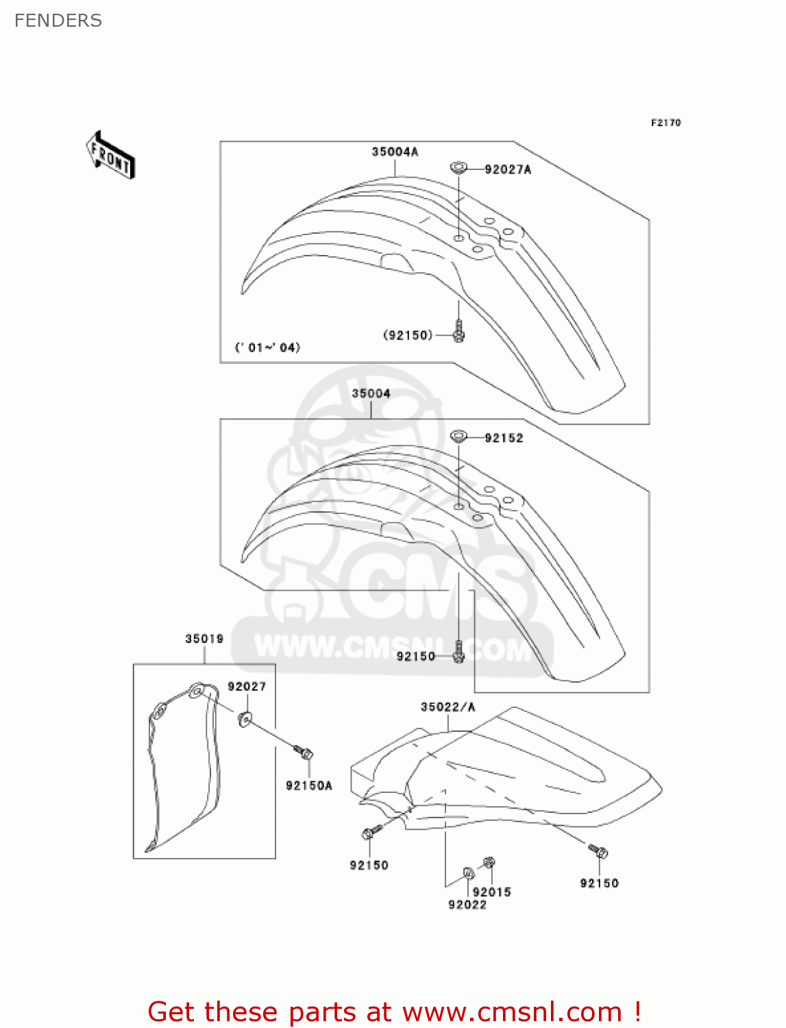 FENDERS KX85-A4 KX85 2004 USA CANADA