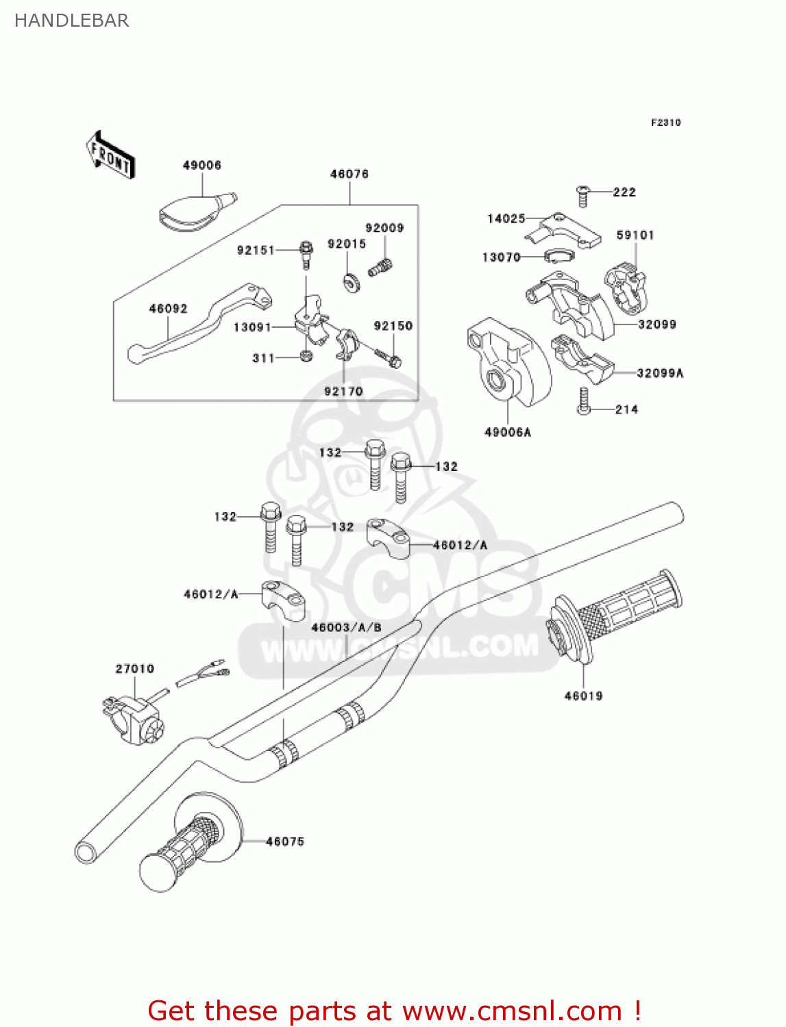 HANDLEBAR KX85-A4 KX85 2004 USA CANADA