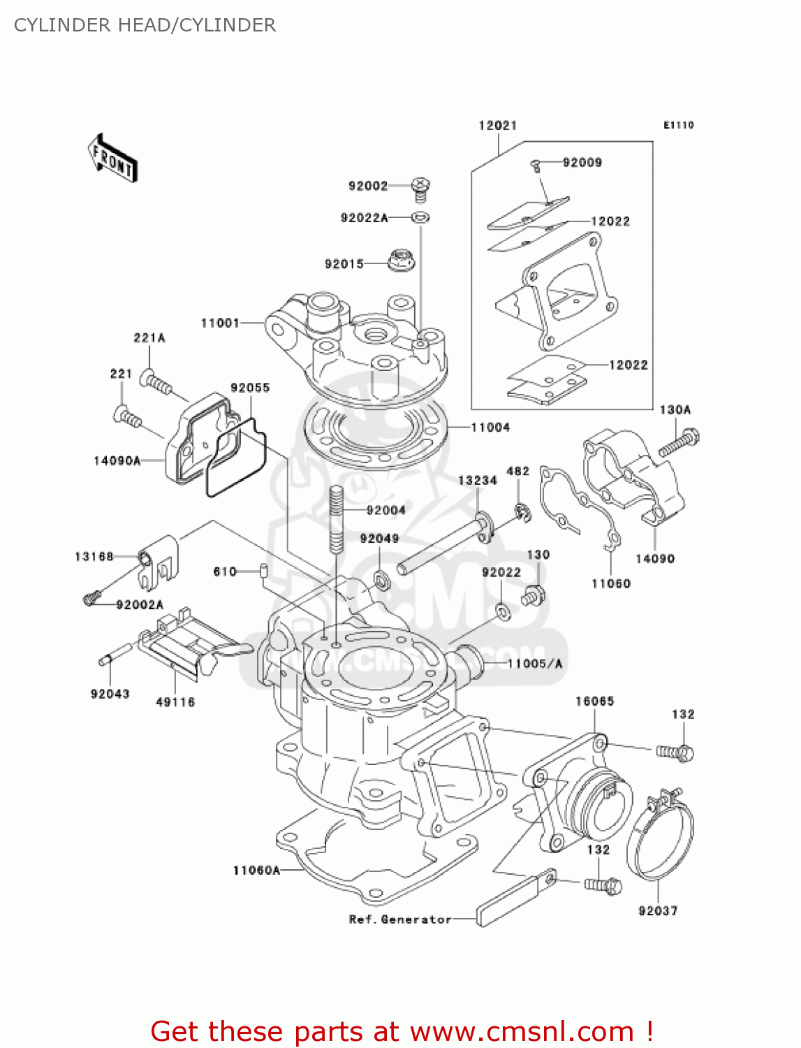CYLINDER HEAD/CYLINDER KX85-A5 KX85 2005 USA CANADA