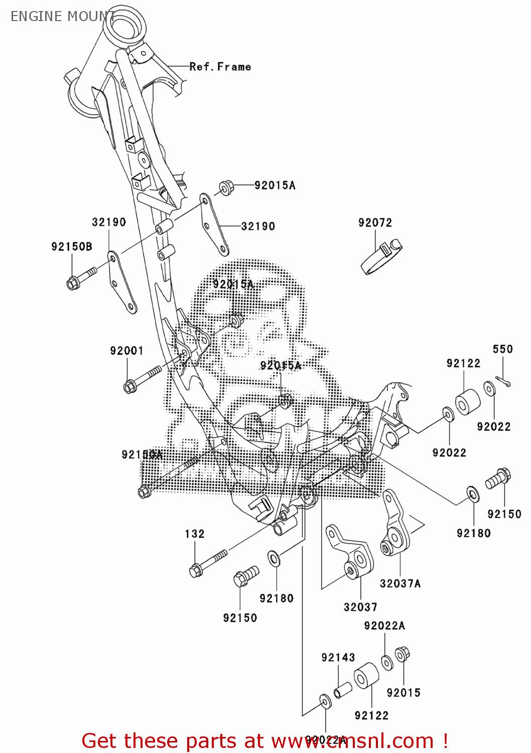 Kawasaki KX85-B4 2004 EUROPE ENGINE MOUNT - buy original ENGINE MOUNT ...