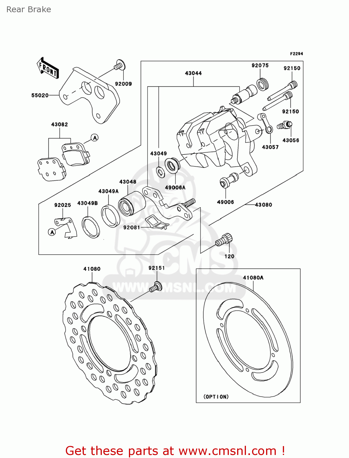 Kawasaki KX85-CEF 2014 USA Rear Brake - buy original Rear Brake spares ...