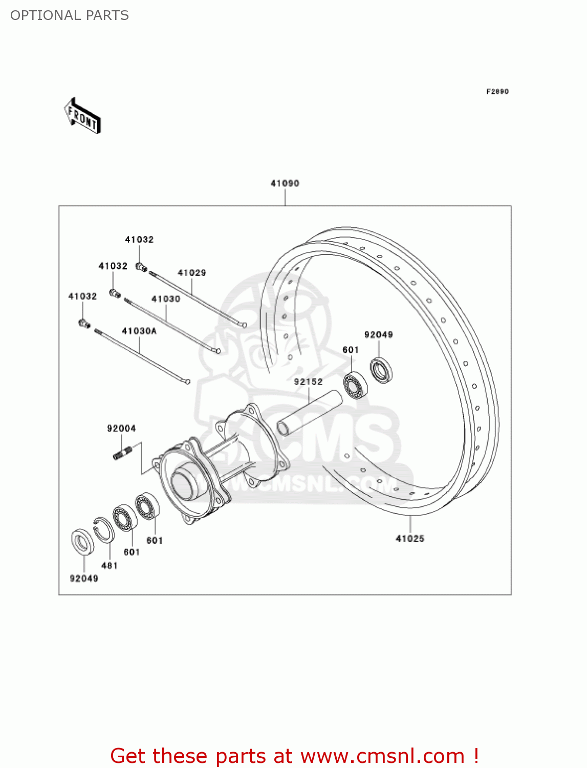 OPTIONAL PARTS KX85A6F KX85 2006 USA CANADA