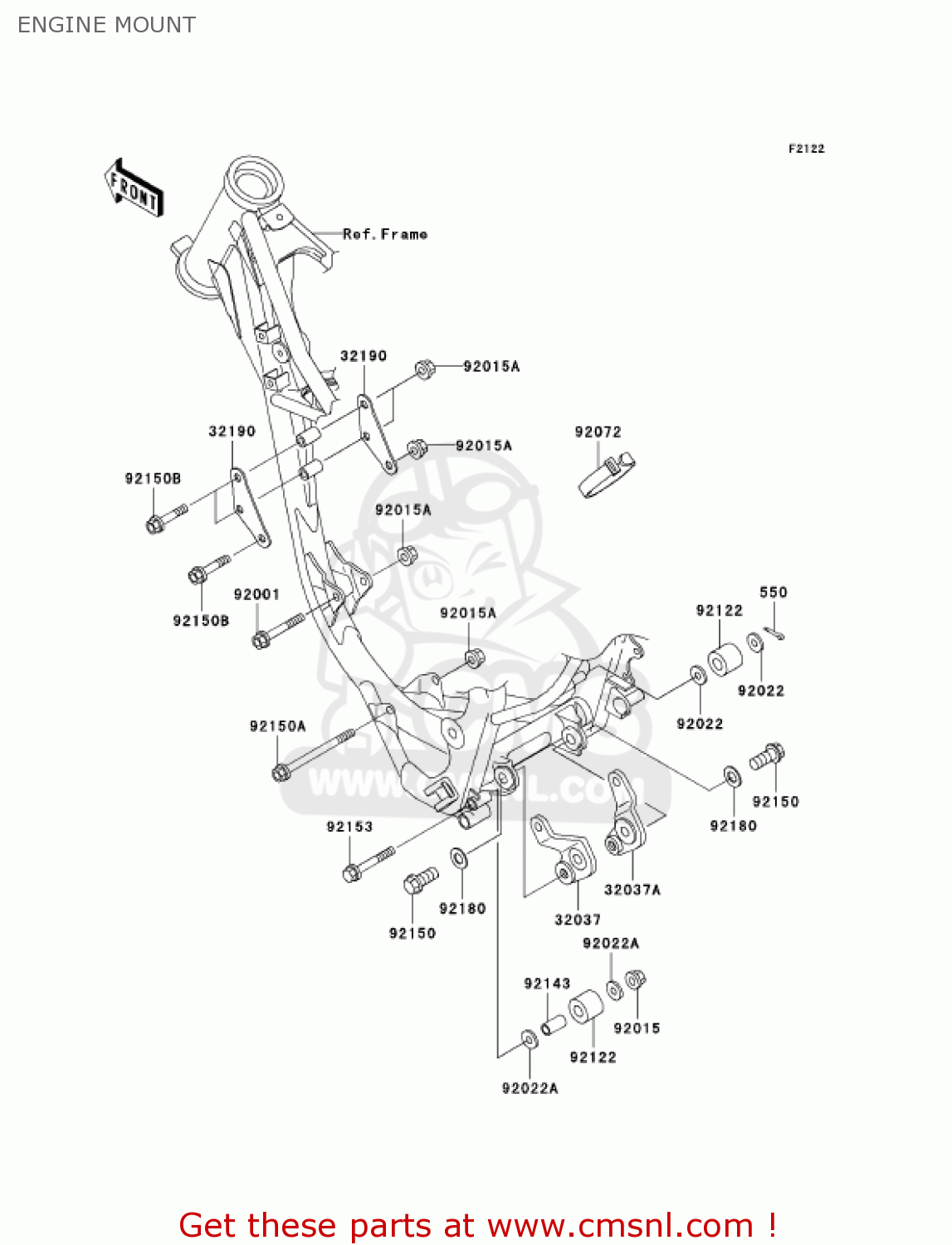 ENGINE MOUNT KX85A6F KX85 2006 USA CANADA