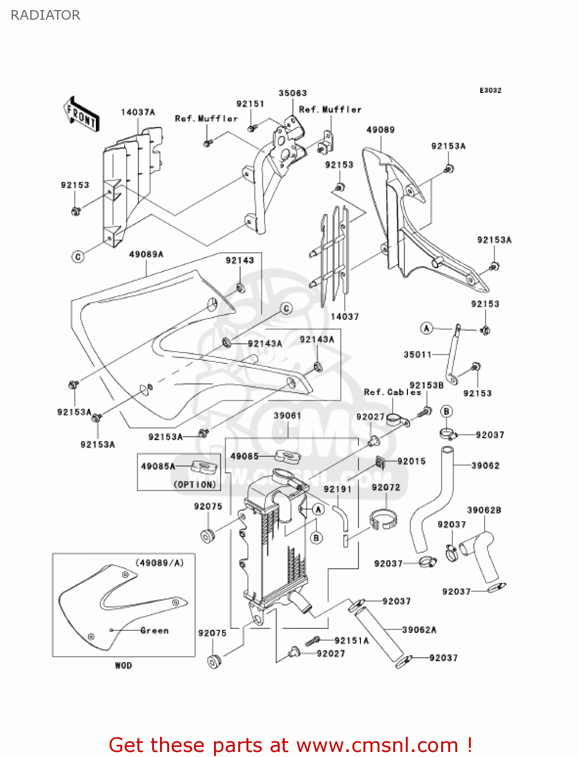 RADIATOR KX85A6F KX85 2006 USA CANADA